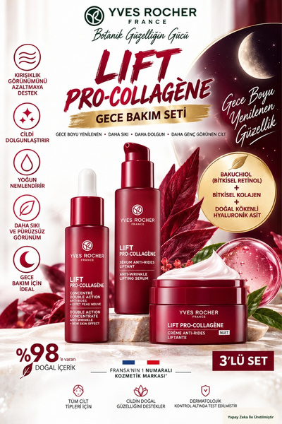 Yves Rocher Kırışıklık Karşıtı Ve Sıkılaştırıcı 3'lü Gece Bakım Seti - Bakuch...