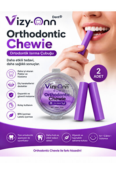First Class Chewies Ortodontik Isırma Çubuğu - Kaymaz Silikon Hizalayıcı - Mo...