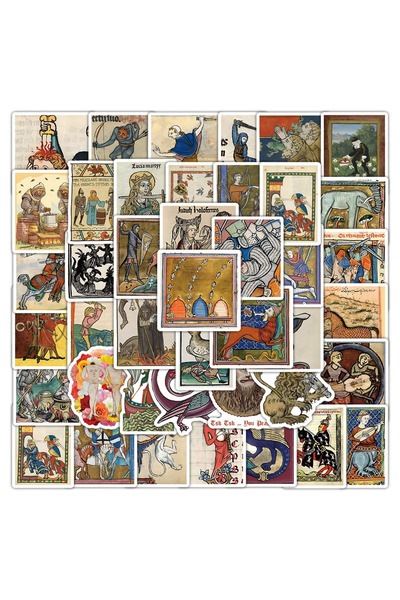 Choice 50pcs 50PCS Retro Medieval Art Poster Pattern Sticker DIY Phone Laptop...