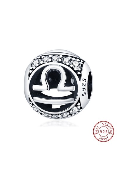 Choice9 Libra Original Charms 925 Sterling Silver 12 Constellation Round Char...