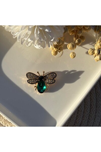 nesdesign Vintage Yeşil Arı Broş