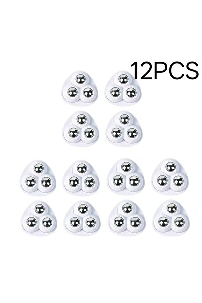 Choice6 12PCS White 4/8/12PCS Adhesive Universal Wheels - 360° Free-Rotation ...