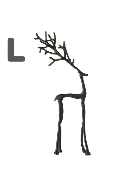 Choice L 1pc Classic Elegant Black Letter Deer Figurine - Christmas Tree Topp...