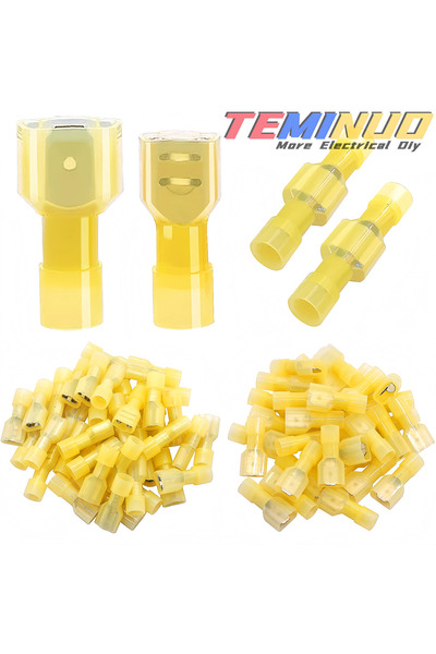 Choice3 60pcs-Yellow In Bag 100/80/60 pcs Nylon Spade Wire Connector, 22-10 A...