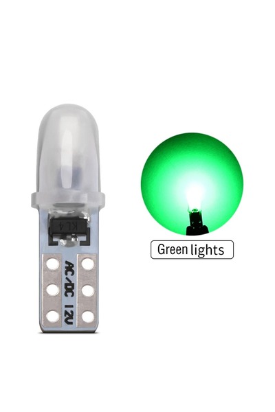 Choice6 مصباح لوحة القيادة للسيارة T5 أخضر اللون، 10 قطع، مصباح مؤشر LED على ...