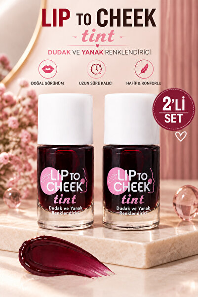 Lesvip's Gün Boyu Kalıcı Dudak Ve Yanak Renklendirici Tint 2'li Set