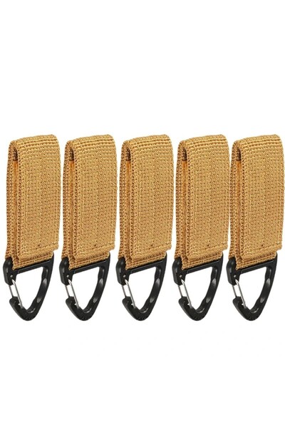 Choice3 TAN-5P Outdoor Tactical Molle Belt Keeper Webbing Clip Keychain Holde...