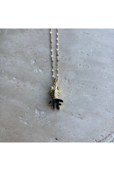nesdesignn Black Movable Tail Fish Steel Necklace