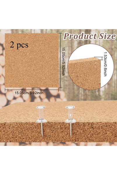 Choice AECH04-05994 2PCS Square Bulletin Boards 6 x 6 inch Non Self-Adhesive ...