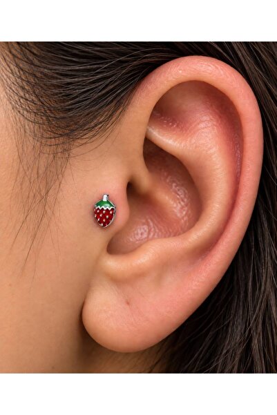 Arescollection çilek tragus helix lobe uyumlu 1 adet piercing