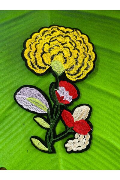Gönülden Tasarım 15X9 cm Iron-On Embroidery Flower Motif