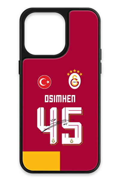 Galatasaray iPhone 15 Pro Max Uyumlu Victor Osimhen Parçalı Forma İmzalı Cam ...