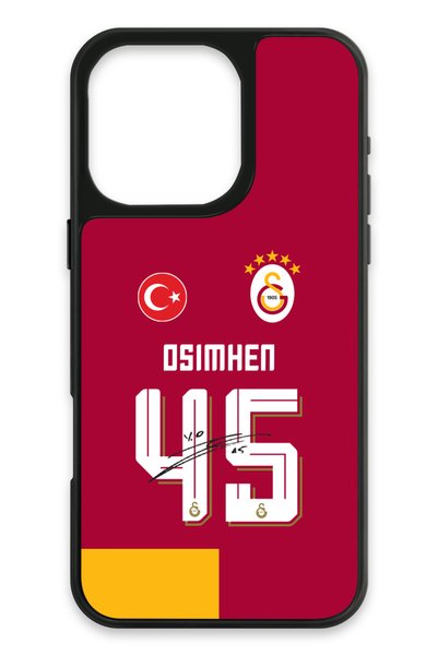 Galatasaray iPhone 16 Pro Max Compatible Victor Osimhen Segmented Jersey Sign...