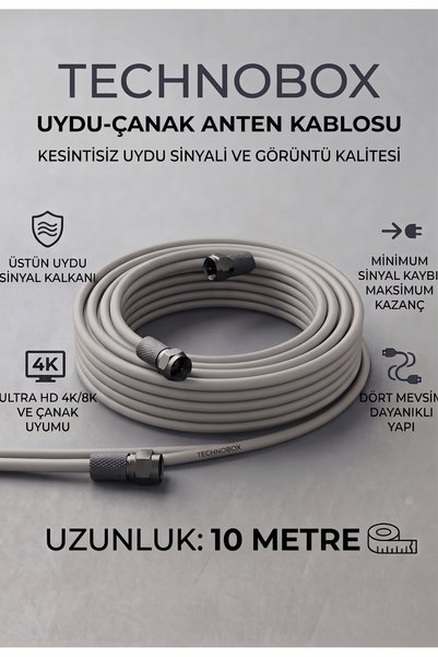 Genel Markalar 10 Metre 96 Telli Hazır F Konnektörlü Uydu Çanak Anten Kablosu...