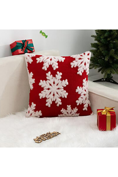 Choice 45x45cm style4 1pc 3D plush snowflake Pillow Covers, plush Christmas s...