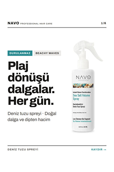 Genel Markalar Deniz Tuzu Saç Bakım Spreyi / Doğal Dalga, Hacim ve Dolgunluk ...