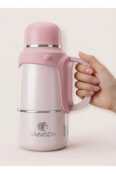 Tantitoni PEMBE ASKILI VE TUTACAKLI PASLANMAZ ÇELİK TERMOS 800ML
