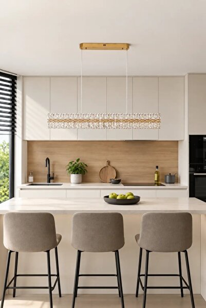Elvora Home Modern (PREMİUM) Akrilik LED Sarkıt Avize Oval Tasarım Salon Yeme...