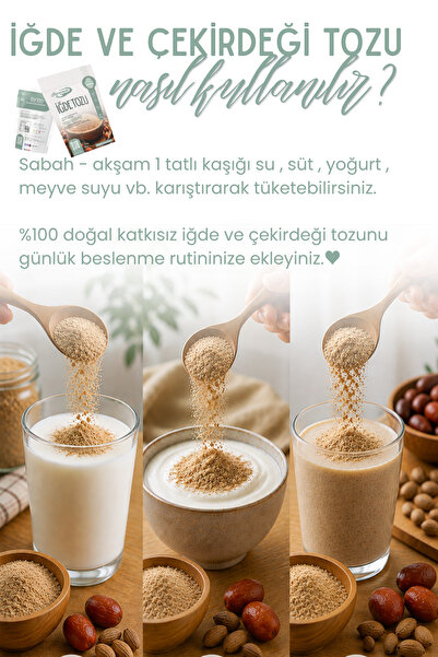 Annemeli 500 gr Iğde Ve Çekirdeği Tozu ( Iğde Unu) % 100 Doğal Günlük Taze Öğütülür.