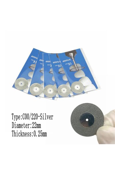 Choice1 C00-220-Silver-5pcs 5pcs أقراص ماسية طبية للأسنان، قرص قطع مزدوج الجو...