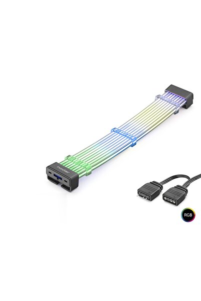 EkoAlışverişDünyam Silikon Işıklı Bükülebilir Argb Light Board 28 Pin - Siyah ND2803