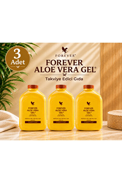 Forever 3 Adet Aloe Vera Gel Alovera'lı Içecek 1 Litre-3 Yeni Tarihli Orjinal...
