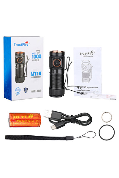 Choice 16340 black CP.MT10 Trustfire MT10 EDC Flashlight 1000Lumen Portable R...