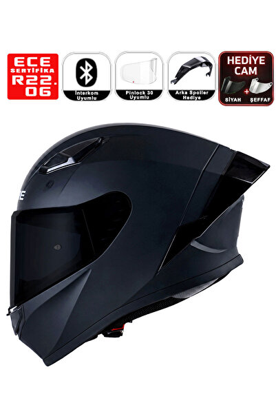 Yohe 988 Motorsiklet Kaskı Matt Black