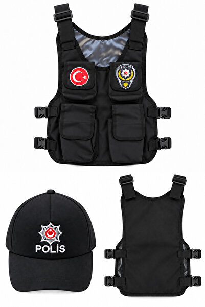 Liyavera Children's Police Special Operations Vest - Special Team Hat and Vest