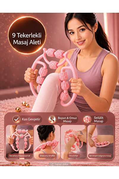 Unichrome Kas Gevşetici Sıkılaştırıcı Masaj Aleti 9 Tekerlekli Lenf Drenaj Ru...