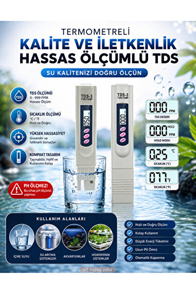 Hubstein Termometreli Iletkenlik Hassas Ölçümlü Tds