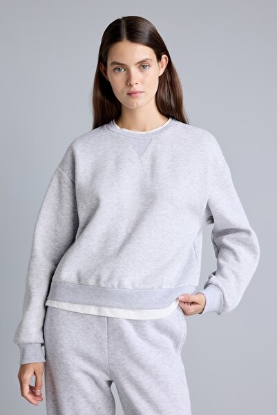 DeFacto Women's Sweat H2149Ax/Gr93 Grey Melange