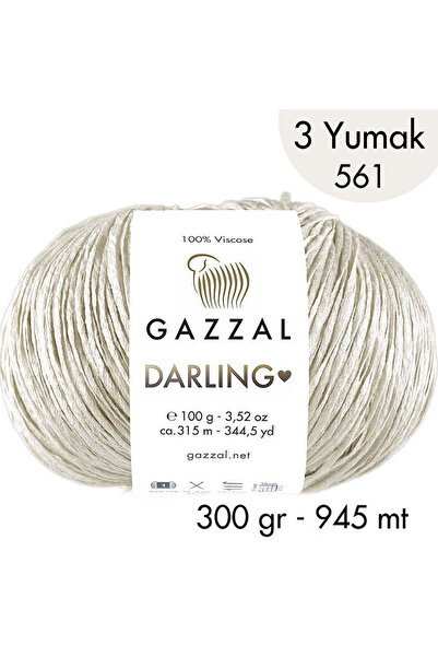 Gazzal Darling 561 100% Viskon El Örgü İpliği, 3 Yumak, Resmi Satış Mağazası