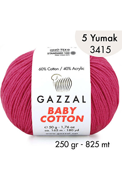 Gazzal Baby Cotton 3415-Yazlık Projeler İçin Hafif ve Konforlu Pamuk İplik - ...