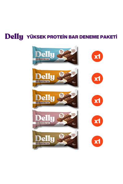 Delly 5 Adet Yüksek Protein Bar Deneme Paketi