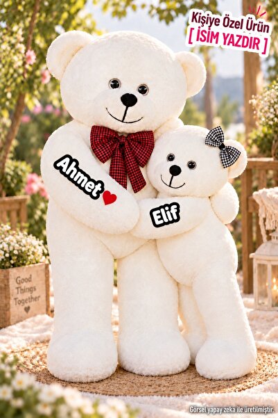 Pandamkee Kişiye Özel İsim Baskılı Analı Kızlı 8050 Yavrulu Peluş Ayı Seti – ...