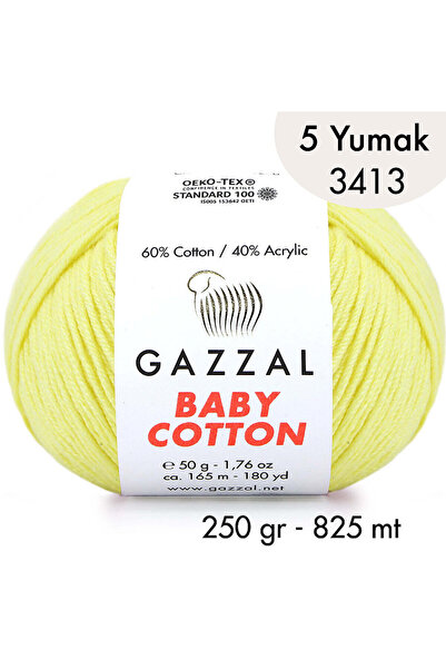 Gazzal Baby Cotton 3413-Lightweight and Comfortable Cotton Yarn for Summer Pr...