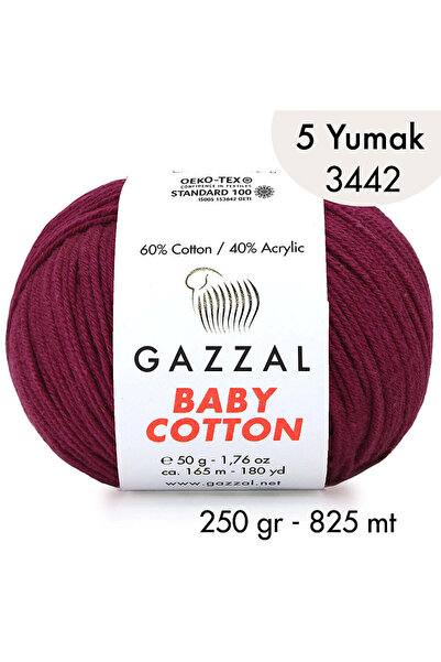 Gazzal Baby Cotton 3442-Lightweight and Comfortable Cotton Yarn for Summer Pr...