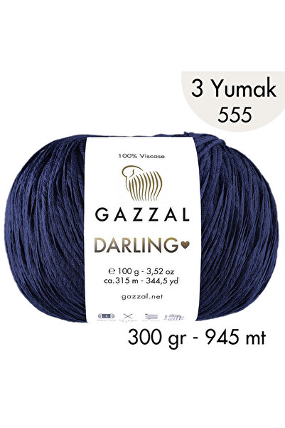 Gazzal Νήμα για πλέξιμο στο χέρι Darling 555 100% βισκόζη, 3 Yumak, Επίσημο Κ...