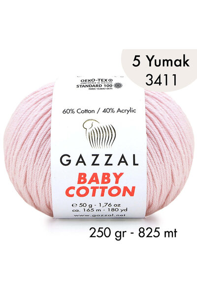 Gazzal Baby Cotton 3411-Lightweight and Comfortable Cotton Yarn for Summer Pr...