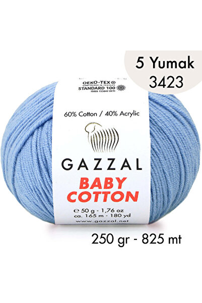 Gazzal Baby Cotton 3423-Yazlık Projeler İçin Hafif ve Konforlu Pamuk İplik - ...