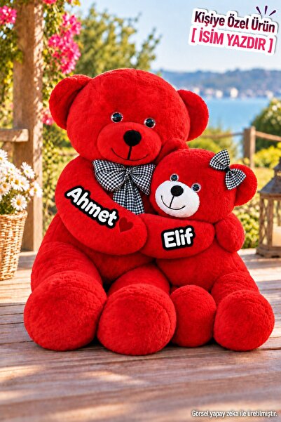 Pandamkee Kişiye Özel İsim Baskılı Analı Kızlı 8050 Yavrulu Peluş Ayı Seti – ...