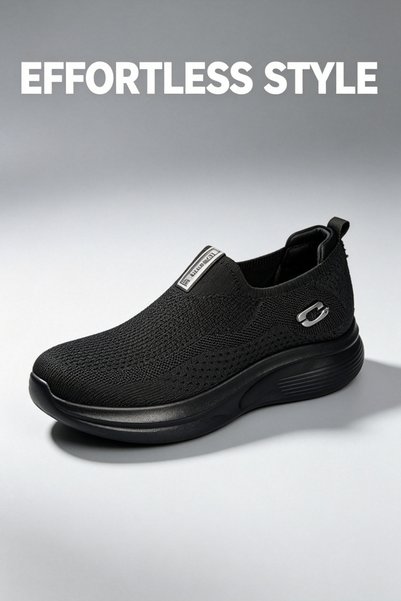 Feizhi Men's 5cm Thick Sole Slip-On Flyknit Casual Walking Shoes, Breathable ...