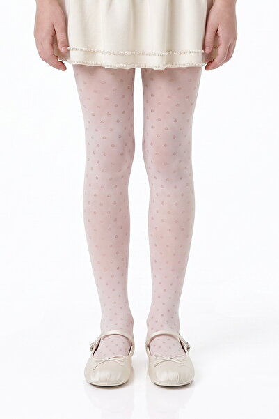 Penti Kız Çocuk Beyaz Mini Dotted Puantiyeli Mus Külotlu Çorap