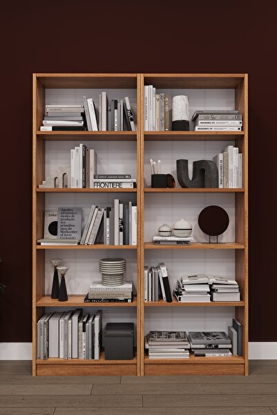 asratrend Lüks 10 Raflı Ev Ofis Kitaplık %100 MDF Modern Dekoratif Kütüphane ...