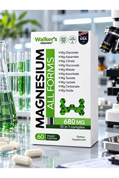 Walkers Magnezyum All Forms (SİTRAT, MALAT, BİSGLİSİNAT, TAURAT, LAKTAT, ASKO...