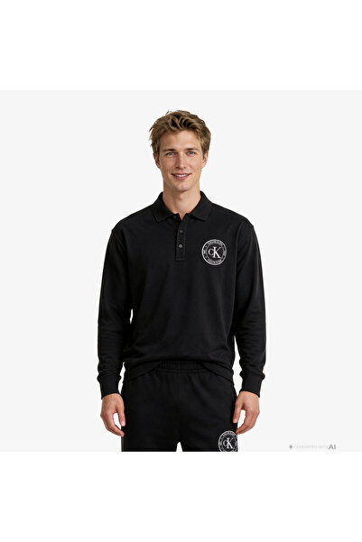 Calvin Klein LS 350TERRY EU GRAPHIC POLO SWEA