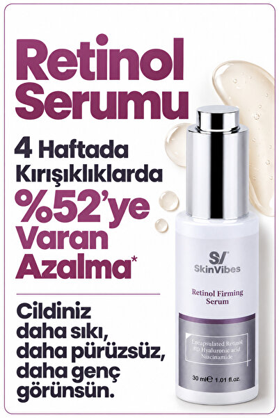 Skinvibes Yaşlanma ve Kırışıklık Karşıtı Sıkılaştırıcı Retinol Serum Hyaluron...
