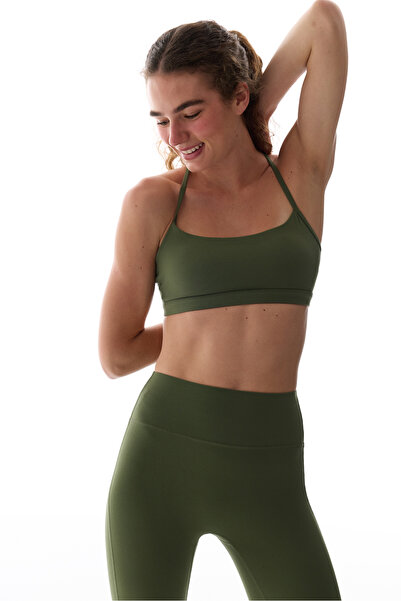 Penti LYCRA Koyu Yeşil Cream Hafif Destek Çıkarılabilir Pedli Racerback Spor ...