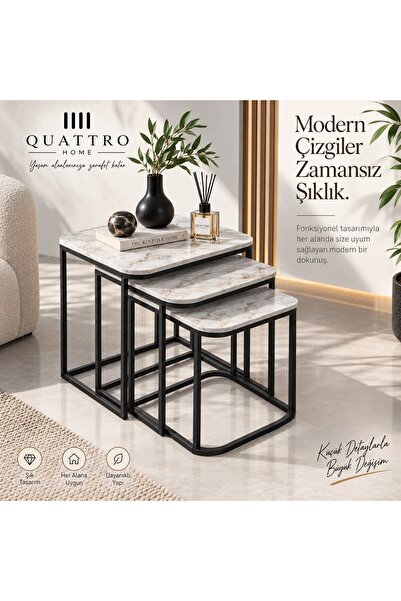 QUATTRO HOME 3'lü Zigon Sehpa Seti